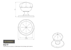 64mm Dia. Polished Chrome Octagonal Centre Door Knob -Ironmongery Experts Shop m219 tech.png.mst