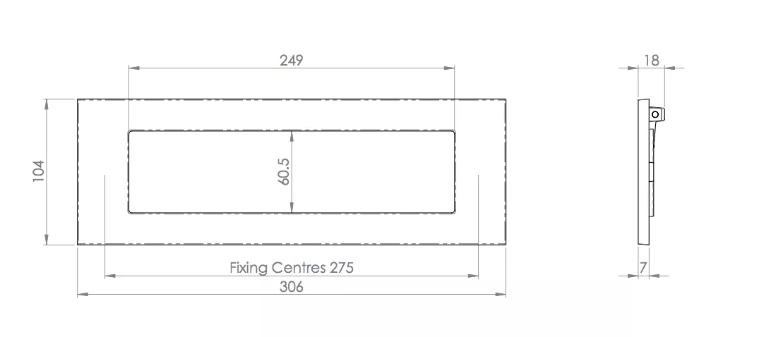 306x104mm Polished Chrome Plain Letter Plate 4 306x104mm Polished Chrome Plain Letter Plate - Image 2