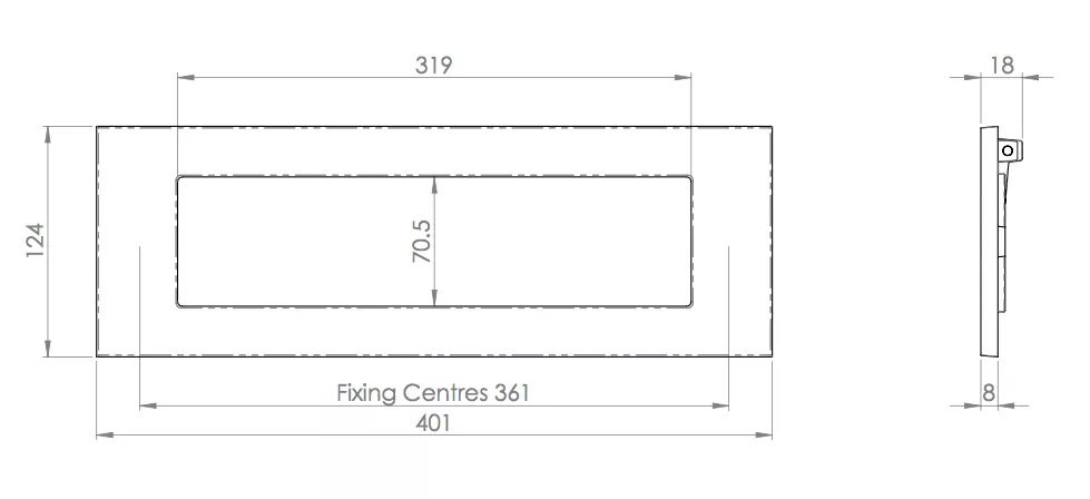 401x124mm Polished Chrome Plain Letter Plate 4 401x124mm Polished Chrome Plain Letter Plate - Image 2