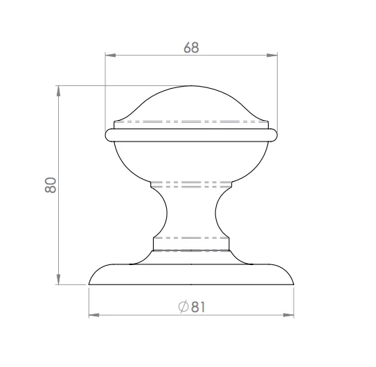 68mm Dia. Polished Chrome Round Centre Door Knob 4 68mm Dia. Polished Chrome Round Centre Door Knob - Image 2