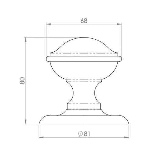68mm Dia. Polished Brass Round Centre Door Knob 4 68mm Dia. Polished Brass Round Centre Door Knob - Image 2