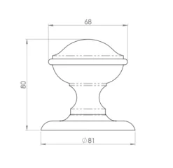 68mm Dia. Satin Chrome Round Centre Door Knob -Ironmongery Experts Shop m60 tech 2.png.mst