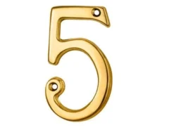 76mm PVD Stainless Brass Numeral No. 0 - 9 -Ironmongery Experts Shop n5 house number pb.jpg.mst