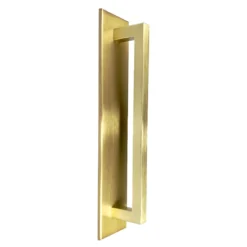 Satin Brass 160mm Square Section Block Cabinet Handle With Backplate | BP401CSB200SB
