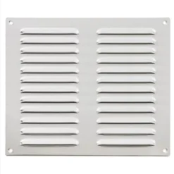 242x242x1mm Satin Stainless/Polished Chrome Hooded Louvre Vents | HL6SSCP
