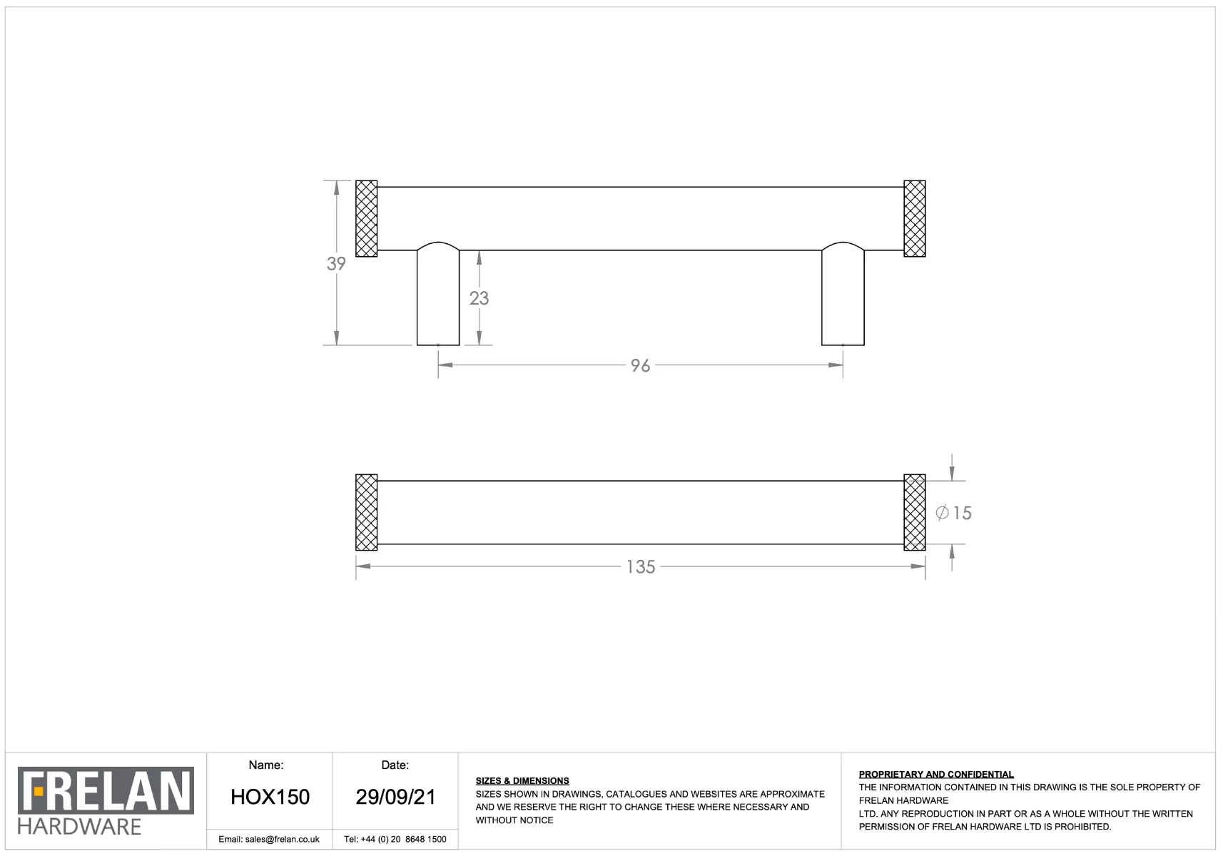 Hoxton Satin Nickel Wenlock 96mm Knurled End Cap Cabinet Handle | HOX150SN 5 Hoxton Satin Nickel Wenlock 96mm Knurled End Cap Cabinet Handle | HOX150SN - Image 3