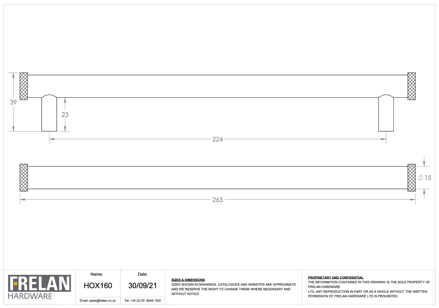Hoxton Antique Brass Wenlock 224mm Knurled End Cap Cabinet Handle | HOX160AB 5 Hoxton Antique Brass Wenlock 224mm Knurled End Cap Cabinet Handle | HOX160AB - Image 3