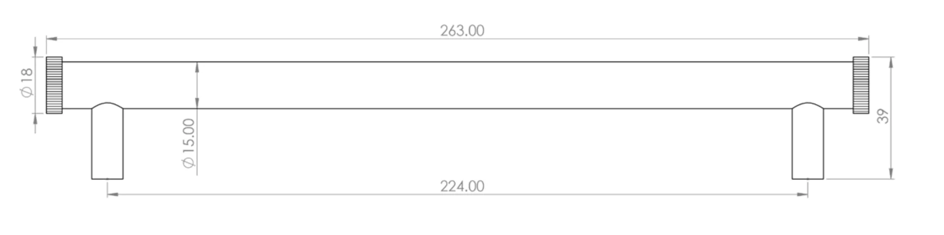 Hoxton Polished Nickel Thaxted 224mm Line End Cap Cabinet Handle | HOX260PN 4 Hoxton Polished Nickel Thaxted 224mm Line End Cap Cabinet Handle | HOX260PN - Image 2