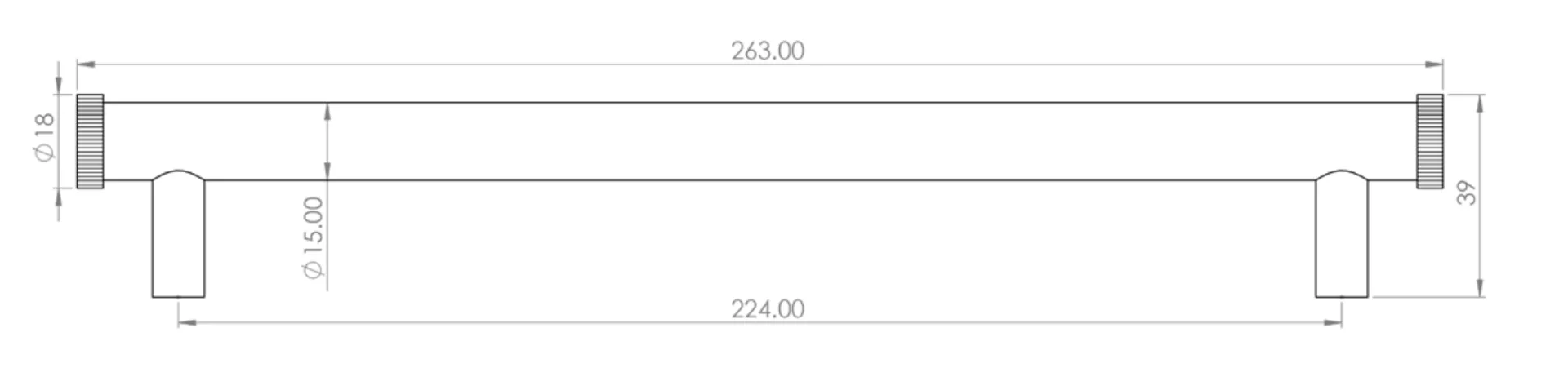 Hoxton Dark Bronze Thaxted 224mm Line End Cap Cabinet Handle | HOX260DB 4 Hoxton Dark Bronze Thaxted 224mm Line End Cap Cabinet Handle | HOX260DB - Image 2