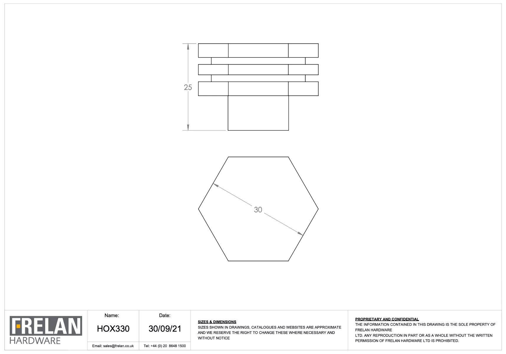 Hoxton Satin Nickel Nile 30mm Hexagonal Knob On Plain Backplate| HOX330-5090SN 5 Hoxton Satin Nickel Nile 30mm Hexagonal Knob On Plain Backplate| HOX330-5090SN - Image 3