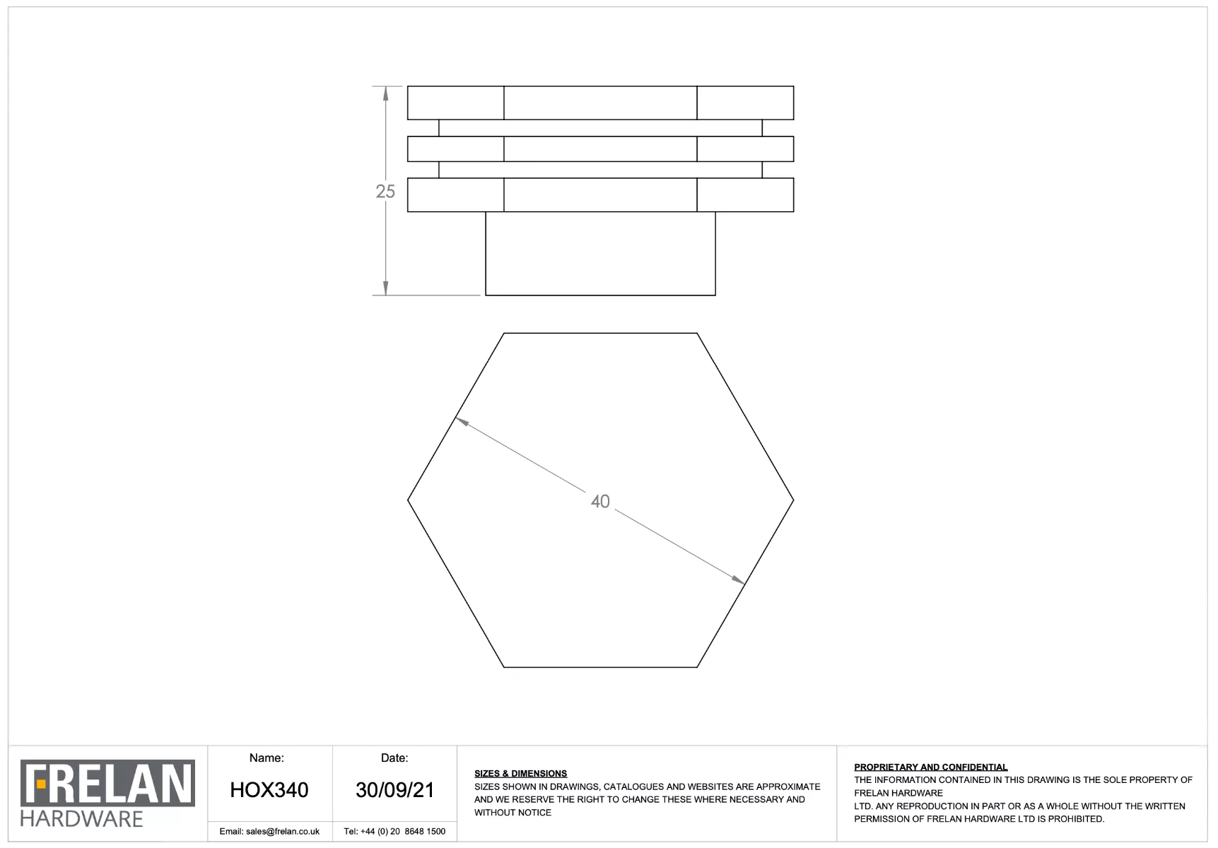 Hoxton Satin Brass Nile 40mm Hexagonal Knob On Plain Backplate| HOX340-5090SB 4 Hoxton Satin Brass Nile 40mm Hexagonal Knob On Plain Backplate| HOX340-5090SB - Image 2