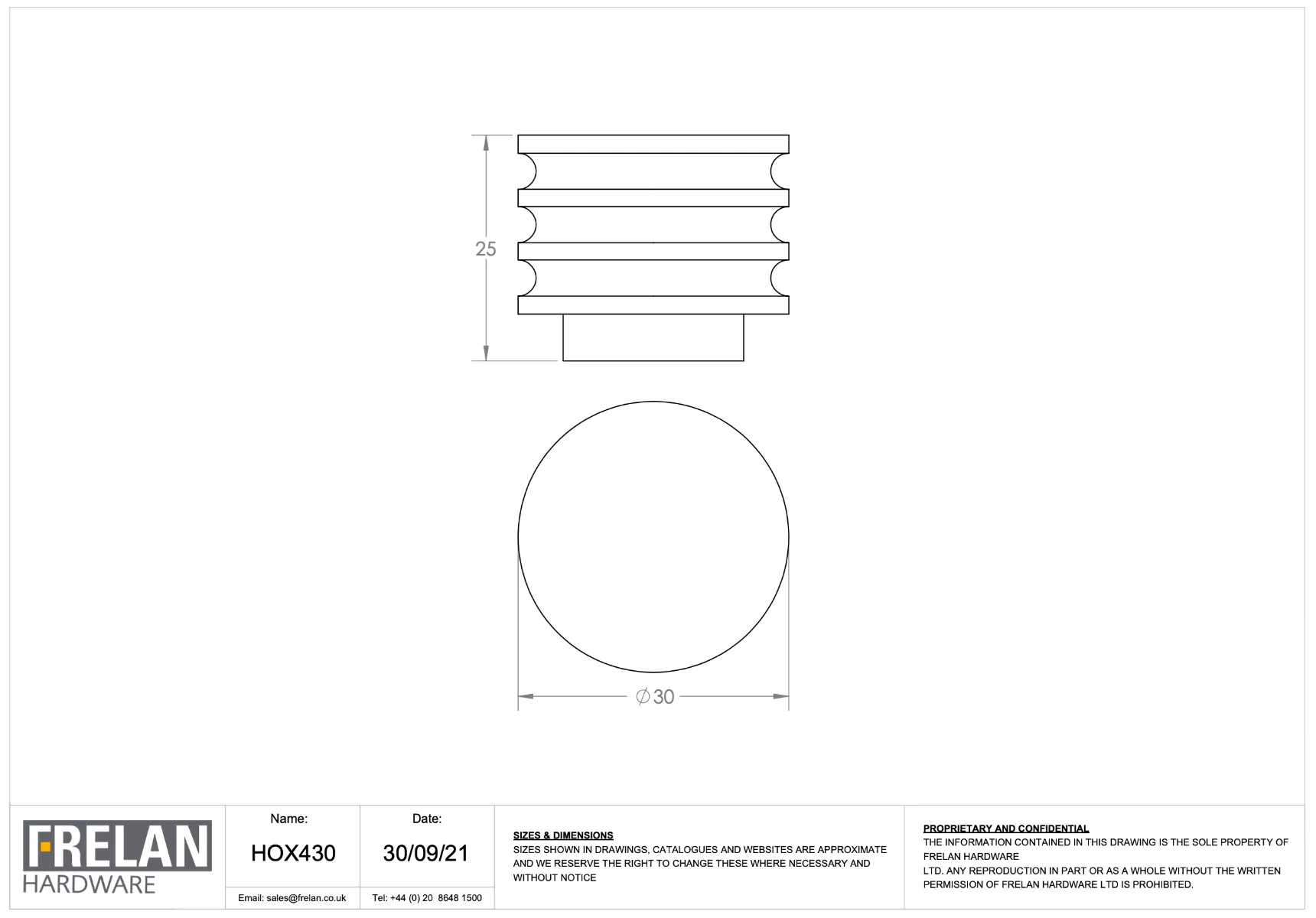 Hoxton Satin Brass Sturt 30mm Grooved Knob On Stepped Backplate| HOX430-6090SB 4 Hoxton Satin Brass Sturt 30mm Grooved Knob On Stepped Backplate| HOX430-6090SB - Image 2