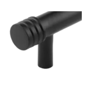 Hoxton Matt Black Sturt 96mm Grooved End Cap Handle On Stepped Backplate | HOX450-6050MB 4 Hoxton Matt Black Sturt 96mm Grooved End Cap Handle On Stepped Backplate | HOX450-6050MB - Image 2