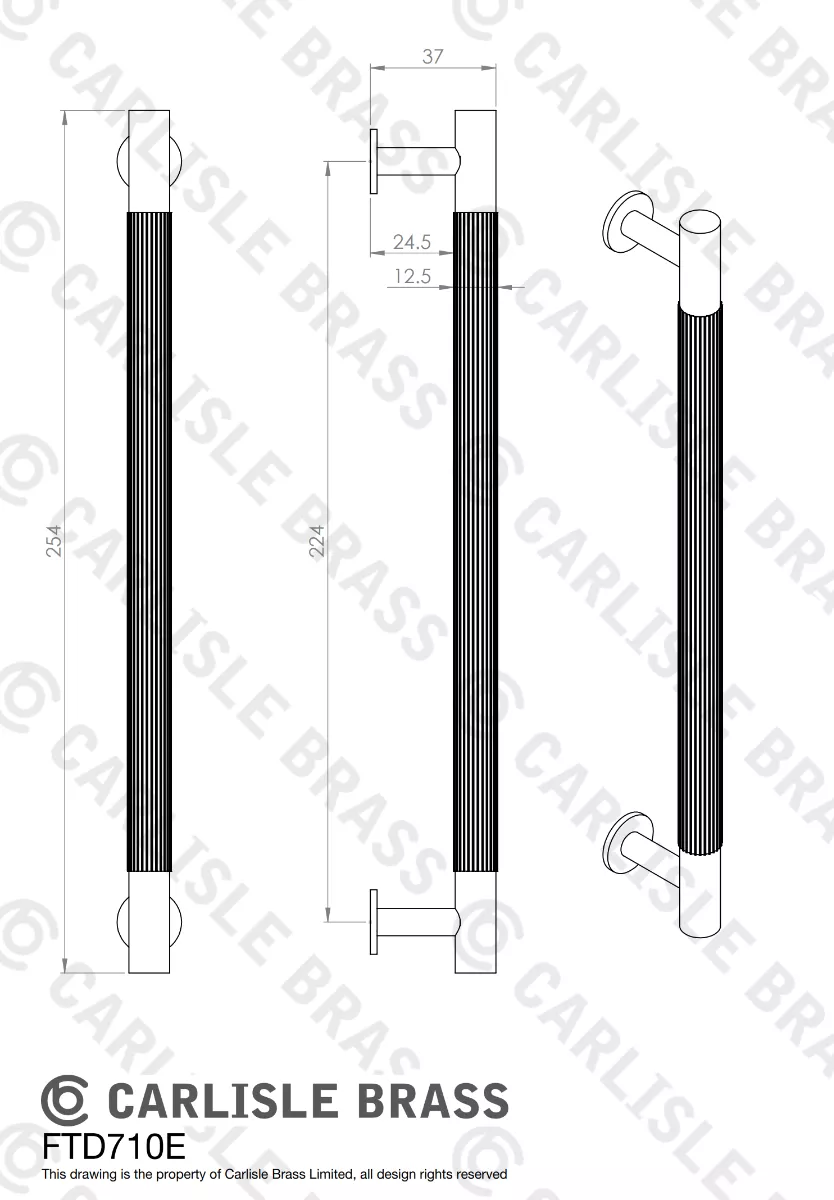 Polished Chrome 254mm Lines Pull Handle | FTD710ECP 4 Polished Chrome 254mm Lines Pull Handle | FTD710ECP - Image 2