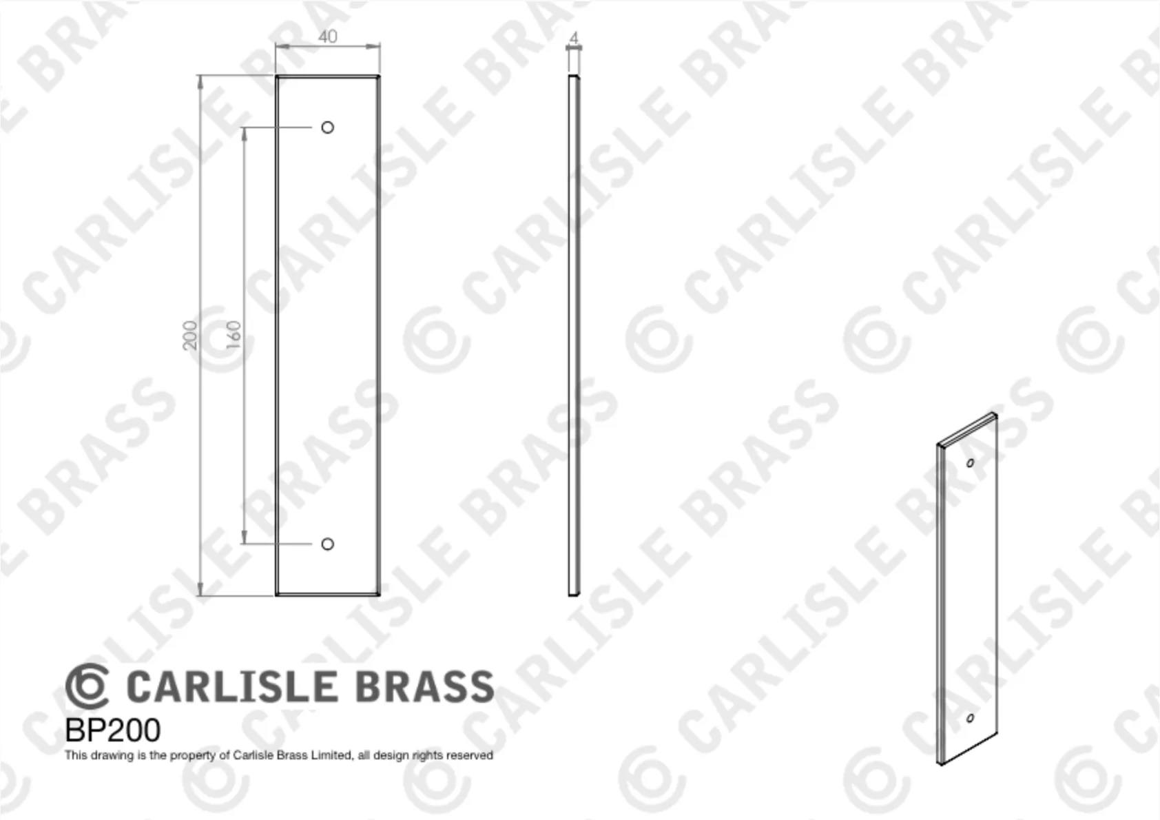 Satin Brass 190mm Lines Pull Handle On Backplate | BP710CSB200SB 5 Satin Brass 190mm Lines Pull Handle On Backplate | BP710CSB200SB - Image 3