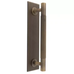 Antique Brass 158mm Lines Pull Handle With Backplate | BP710BAB168AB