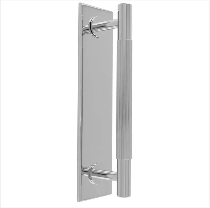 Polished Chrome 158mm Lines Pull Handle With Backplate | BP710BCP168CP 3 Polished Chrome 158mm Lines Pull Handle With Backplate | BP710BCP168CP