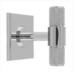 Polished Chrome 50mm Knurled T-Bar Knob With Square Backplate | BP701CP40CP