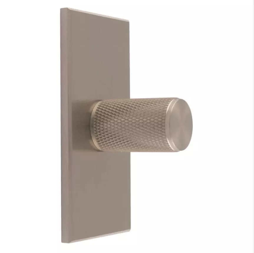 Satin Nickel 30mm Knurled Knob With Rectangular Backplate | BP702SN76SN 3 Satin Nickel 30mm Knurled Knob With Rectangular Backplate | BP702SN76SN