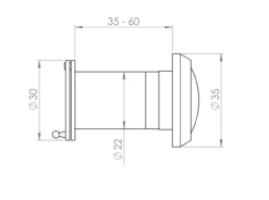 Bright Stainless Steel Grade 316 Door Viewer | SWE1010BSS