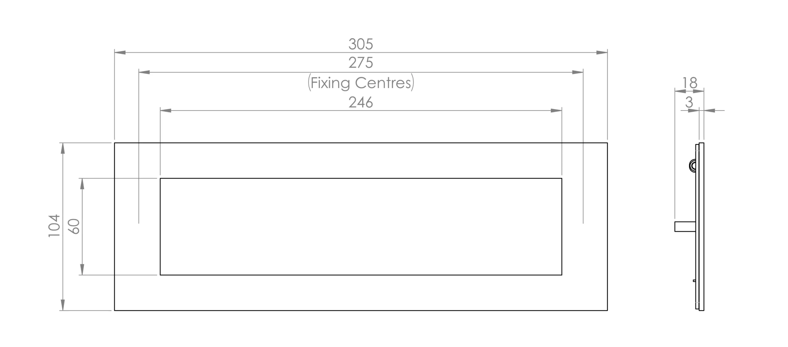 305mm X 104mm Grade 316 Satin Stainless Steel Letter Plate | SWE1036D/SSS 4 305mm X 104mm Grade 316 Satin Stainless Steel Letter Plate | SWE1036D/SSS - Image 2