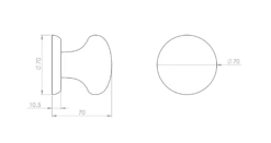 70mm Grade 316 Satin Stainless Steel Centre Door Knob | SWE1040SSS