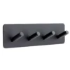 Matte Black Adhesive Four Coat Hook | T544BL -Ironmongery Experts Shop t544bl.jpg.mst
