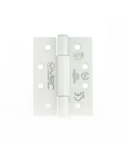 Pair Matt White 102mm (4") Grade 14 Concealed Knuckle Squared Hinges | VHC243PCW -Ironmongery Experts Shop vhc243 pcw.jpg.mst