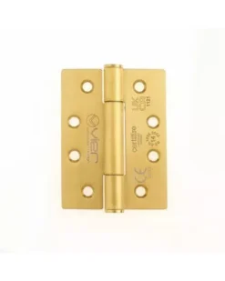 Pair PVD Satin Brass 102mm (4") Grade 14 High Concealed Knuckle Squared Hinges | VHC243PVDSB -Ironmongery Experts Shop vhc243 pvdsb.jpg.mst