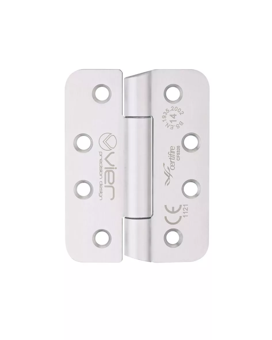 Pair Satin Stainless Steel 102mm (4") Grade 14 Conceal Knuckle Anti Ligature Radius Hinges | VHC243HTRS 4 Pair Satin Stainless Steel 102mm (4") Grade 14 Conceal Knuckle Anti Ligature Radius Hinges | VHC243HTRS - Image 2