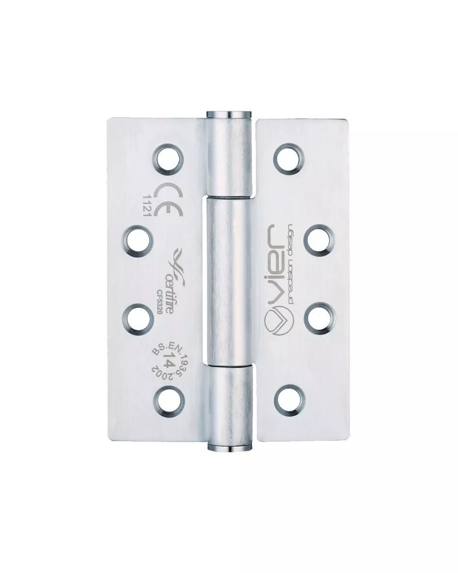 Pair Satin Stainless Steel 102mm (4") Grade 14 Concealed Knuckle Squared Hinges | VHC243S 4 Pair Satin Stainless Steel 102mm (4") Grade 14 Concealed Knuckle Squared Hinges | VHC243S - Image 2