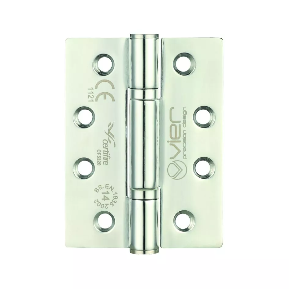 Pair Polished Stainless Steel 102mm (4") Grade 14 High Performance Bearing Squared Hinges 3 Pair Polished Stainless Steel 102mm (4") Grade 14 High Performance Bearing Squared Hinges