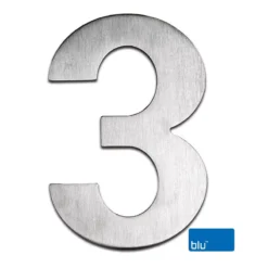 100mm Marine Grade 316 Satin Stainless Steel Numeral - No. 0 - 9 | BLN0 - BLN9 -Ironmongery Experts Shop wi bln3 316 sss blu brand.jpg.mst