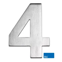 100mm Marine Grade 316 Satin Stainless Steel Numeral - No. 0 - 9 | BLN0 - BLN9 -Ironmongery Experts Shop wi bln4 316 sss blu brand.jpg.mst