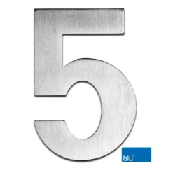100mm Marine Grade 316 Satin Stainless Steel Numeral - No. 0 - 9 | BLN0 - BLN9 -Ironmongery Experts Shop wi bln5 316 sss blu brand.jpg.mst