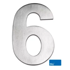 100mm Marine Grade 316 Satin Stainless Steel Numeral - No. 0 - 9 | BLN0 - BLN9 -Ironmongery Experts Shop wi bln6 316 sss blu brand.jpg.mst