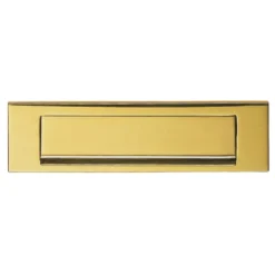 254mmx78mm Polished Brass Plain Letter Plate With Gravity Flap
