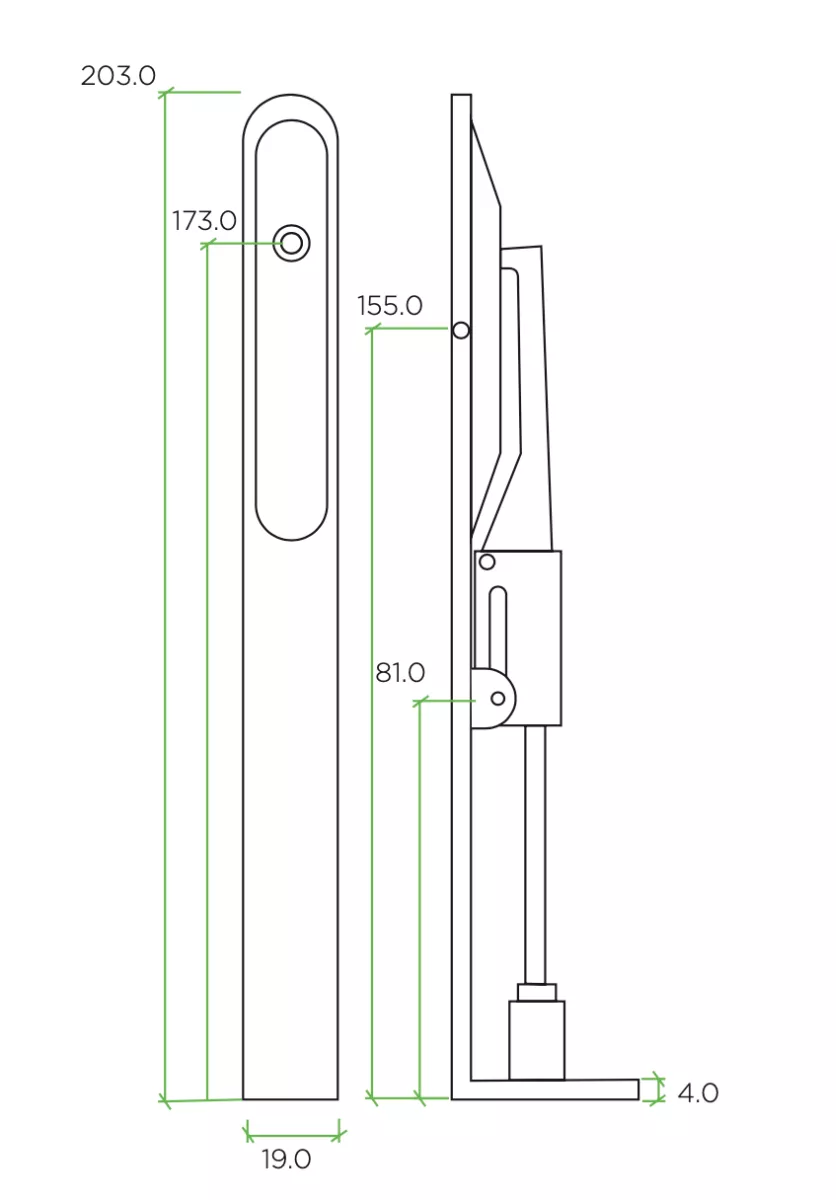 20 X 203mm PVD Satin Brass Lever Action Flush Bolt - Square | ZAS03PVDSB 4 20 X 203mm PVD Satin Brass Lever Action Flush Bolt - Square | ZAS03PVDSB - Image 2