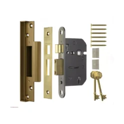 ERA 64mm Polished Brass 5 Lever Rebated Mortice Sashlock |217-32