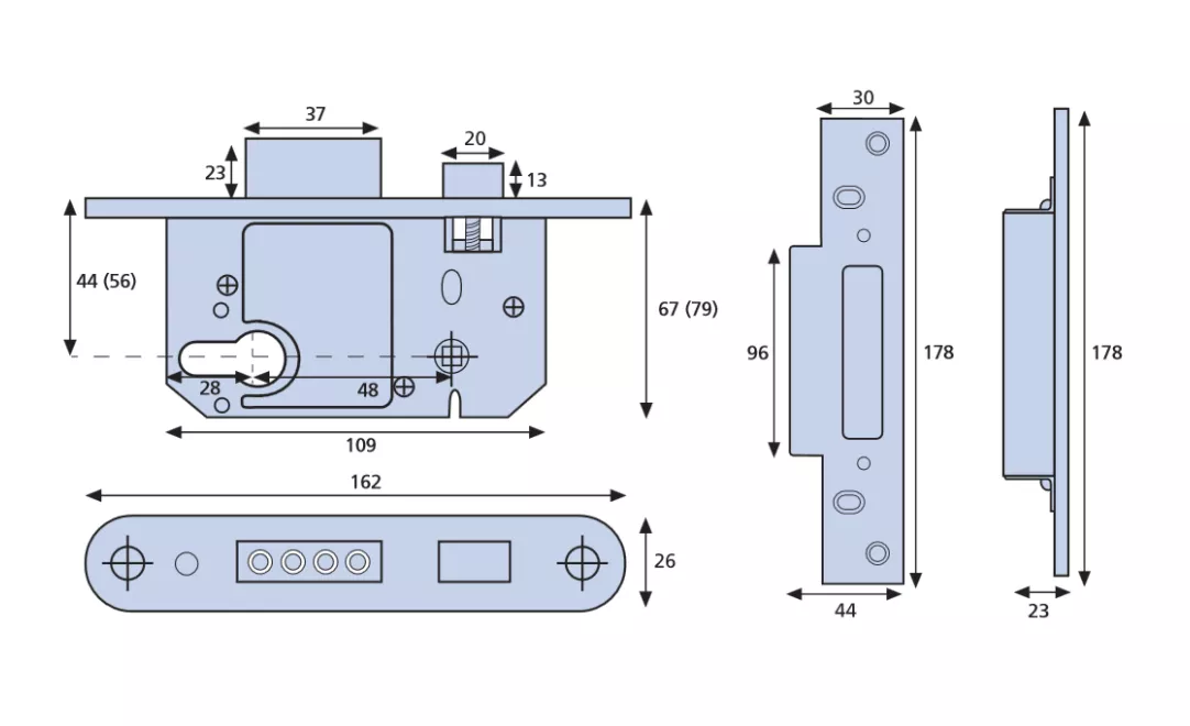76mm Satin Chrome BS8621 Euro Sashlock With Cylinder & Turn | 334 SC 4 76mm Satin Chrome BS8621 Euro Sashlock With Cylinder & Turn | 334 SC - Image 2