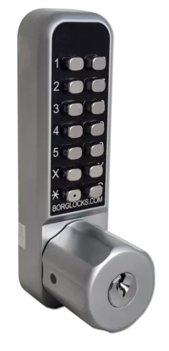Borg 2701 Satin Chrome Holdback Digital Lock With Inside Paddle, Key Override & Tubular Latch 10 Borg 2701 Satin Chrome Holdback Digital Lock With Inside Paddle, Key Override & Tubular Latch -Ironmongery Experts Shop 2701 front profile left website ready 494x1024.png.mst