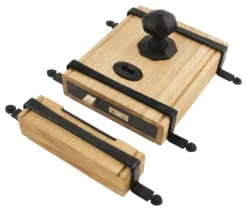 From The Anvil Oak & Black Box Lock & Octagonal Knob Set | 33005
