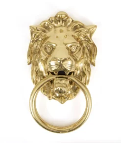 From The Anvil Polished Brass Lions Head Door Knocker | 33020