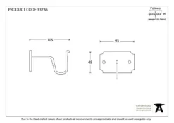 Pair From The Anvil Pewter Curtain Pole Mounting Brackets | 33736 -Ironmongery Experts Shop 33736 drawing.jpg.mst