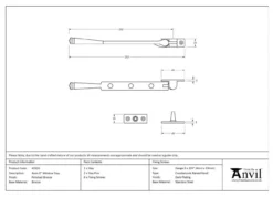 From The Anvil (8"") Polished Bronze Avon Casement Window Stay | 45926 11 From The Anvil (8"") Polished Bronze Avon Casement Window Stay | 45926 -Ironmongery Experts Shop 45926 tech.png.mst