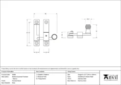 From The Anvil Polished Nickel Beehive Quadrant Fastener - Narrow | 45993 -Ironmongery Experts Shop 45993 drawing.jpg.mst