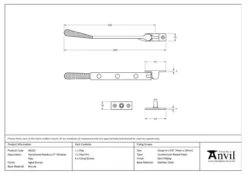 Anvil (8"") Aged Bronze Hammered Newbury Casement Window Stay | 46153 12 Anvil (8"") Aged Bronze Hammered Newbury Casement Window Stay | 46153 -Ironmongery Experts Shop 46153tech.png.mst