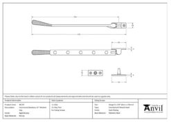 Anvil (12"") Aged Bronze Hammered Newbury Casement Window Stay | 46155 -Ironmongery Experts Shop 46155tech.png.mst