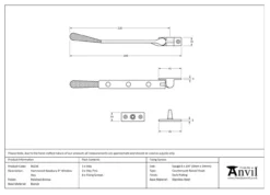 Anvil (8"") Polished Bronze Hammered Newbury Casement Window Stay | 46156 -Ironmongery Experts Shop 46156g.png.mst