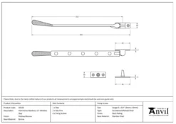 Anvil (12"") Polished Bronze Hammered Newbury Casement Window Stay | 46158 14 Anvil (12"") Polished Bronze Hammered Newbury Casement Window Stay | 46158 -Ironmongery Experts Shop 46158tech.png.mst